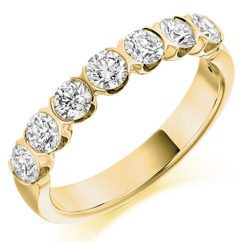 Ring - Round brilliant cut diamond half eternity ring, 1.00ct - PA Jewellery