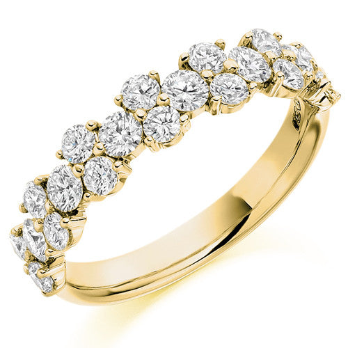 Ring - Round brilliant cut diamond claw set half eternity ring, 1.20ct - PA Jewellery