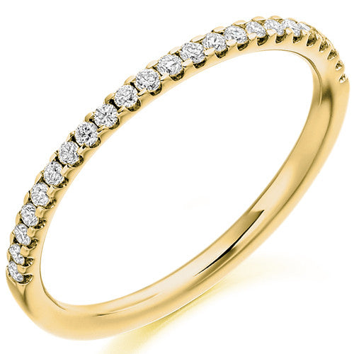 Ring - Round brilliant cut diamond micro claw set half eternity ring, 0.25ct - PA Jewellery