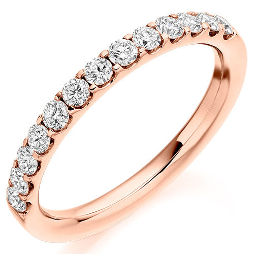 Ring - Round brilliant cut diamond micro claw set half eternity ring, 0.50ct - PA Jewellery
