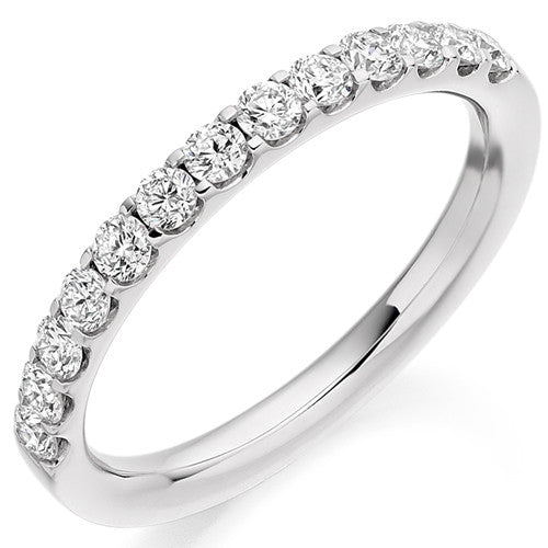 Ring - Round brilliant cut diamond micro claw set half eternity ring, 0.50ct - PA Jewellery