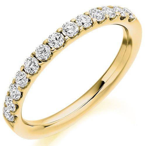 Ring - Round brilliant cut diamond micro claw set half eternity ring, 0.50ct - PA Jewellery