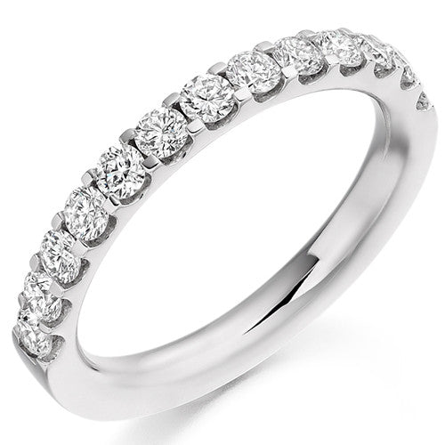 Ring - Round brilliant cut diamond micro claw set half eternity ring, 0.75ct - PA Jewellery