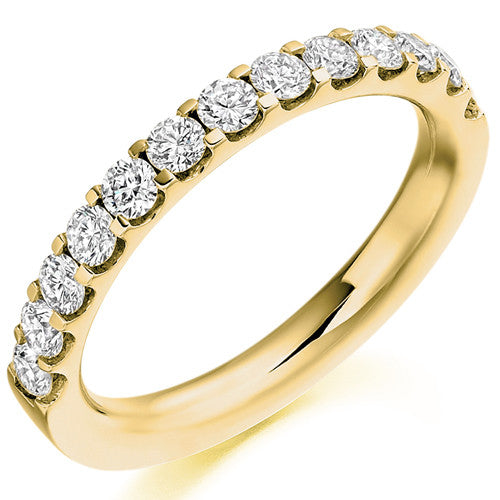 Ring - Round brilliant cut diamond micro claw set half eternity ring, 0.75ct - PA Jewellery