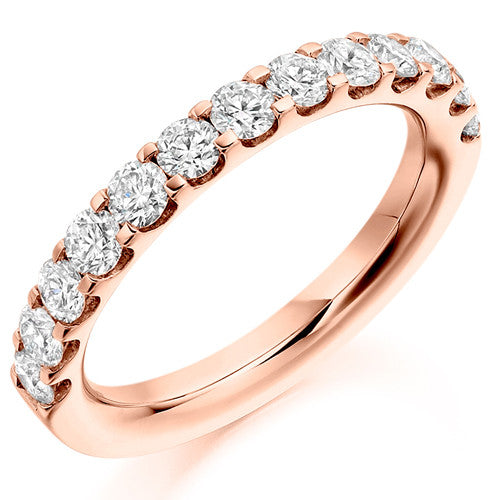 Ring - Round brilliant cut diamond micro claw set half eternity ring, 1.00ct - PA Jewellery