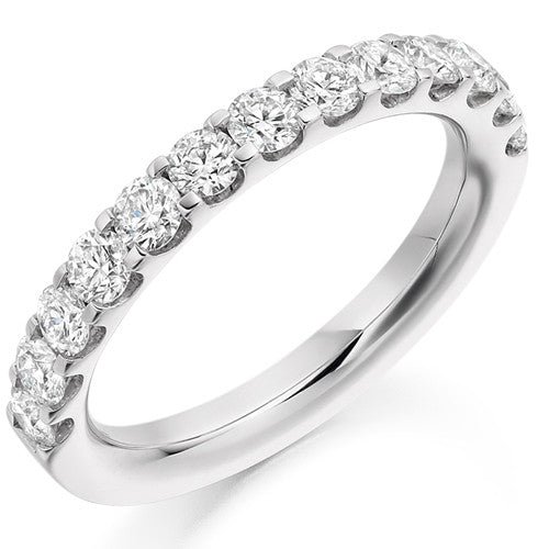 Ring - Round brilliant cut diamond micro claw set half eternity ring, 1.00ct - PA Jewellery