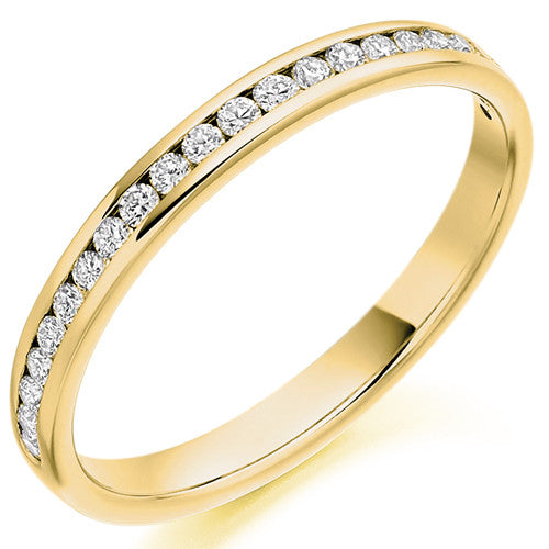 Ring - Round brilliant cut diamond channel set half eternity ring, 0.25ct - PA Jewellery