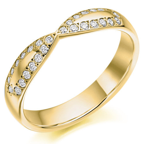 Ring - Diamond set bow shaped band ring, 0.25ct - PA Jewellery