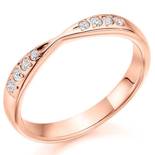 Ring - Diamond set bow shaped band ring, 0.15ct - PA Jewellery