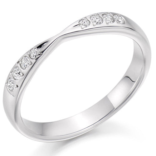 Ring - Diamond set bow shaped band ring, 0.15ct - PA Jewellery