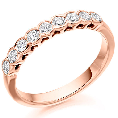 Ring - Round brilliant cut diamond half eternity ring, 0.50ct - PA Jewellery