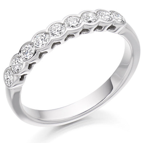 Ring - Round brilliant cut diamond half eternity ring, 0.50ct - PA Jewellery