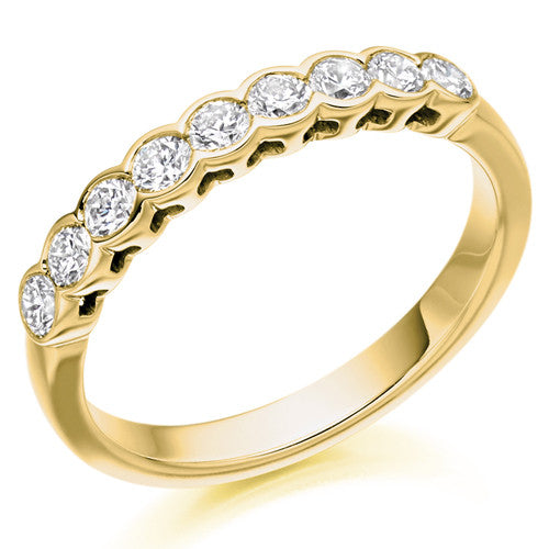 Ring - Round brilliant cut diamond half eternity ring, 0.50ct - PA Jewellery