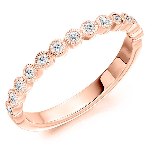 Ring - Round brilliant cut diamond half eternity ring, 0.25ct - PA Jewellery