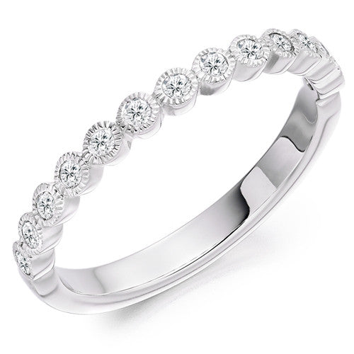 Ring - Round brilliant cut diamond half eternity ring, 0.25ct - PA Jewellery