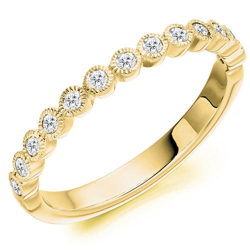 Ring - Round brilliant cut diamond half eternity ring, 0.25ct - PA Jewellery