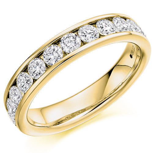 Ring - Round brilliant cut diamond half eternity ring, 1.00ct - PA Jewellery