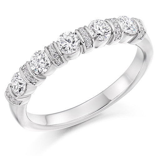 Ring - Round brilliant cut diamond band ring, 0.60ct - PA Jewellery