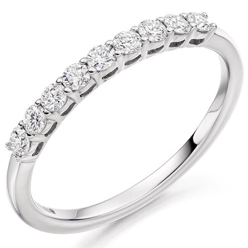 Ring - Round brilliant cut diamond claw set half eternity ring, 0.33ct - PA Jewellery