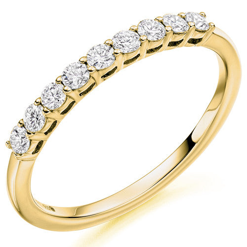 Ring - Round brilliant cut diamond claw set half eternity ring, 0.33ct - PA Jewellery
