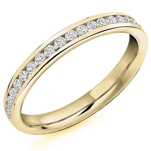 Ring - Round brilliant cut diamond channel set half eternity ring, 0.33ct - PA Jewellery