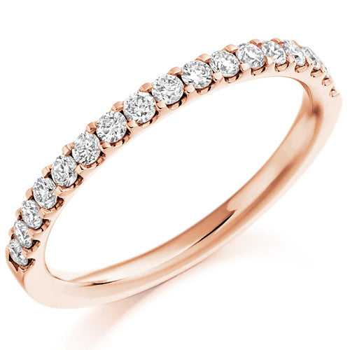 Ring - Round brilliant cut diamond micro claw set half eternity ring, 0.33ct - PA Jewellery