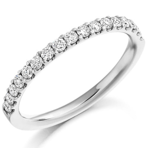 Ring - Round brilliant cut diamond micro claw set half eternity ring, 0.33ct - PA Jewellery