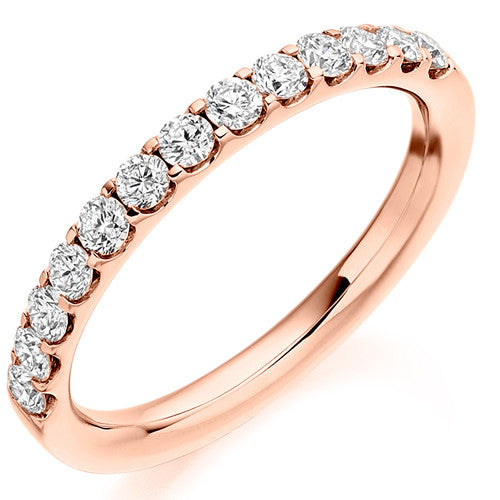 Ring - Round brilliant cut diamond micro claw set half eternity ring, 0.50ct - PA Jewellery