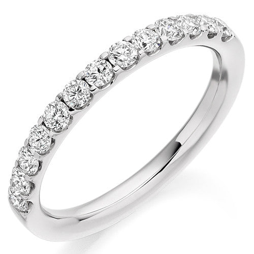 Ring - Round brilliant cut diamond micro claw set half eternity ring, 0.50ct - PA Jewellery