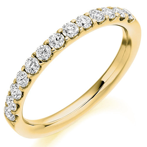 Ring - Round brilliant cut diamond micro claw set half eternity ring, 0.50ct - PA Jewellery