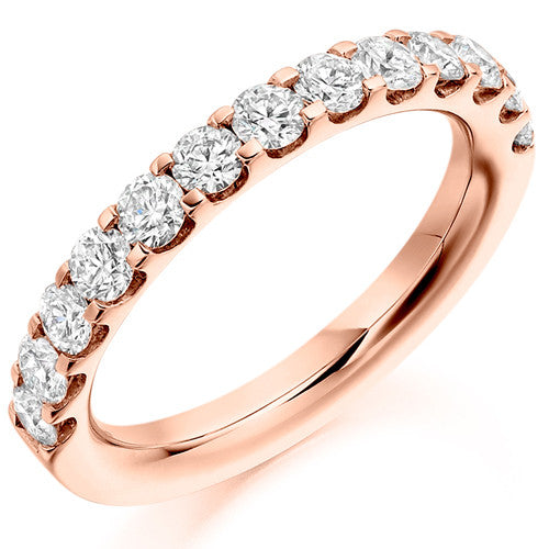 Ring - Round brilliant cut diamond micro claw set half eternity ring, 1.00ct - PA Jewellery