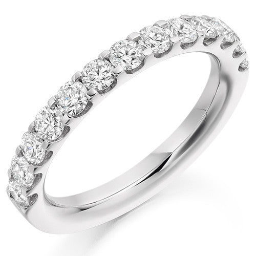Ring - Round brilliant cut diamond micro claw set half eternity ring, 1.00ct - PA Jewellery