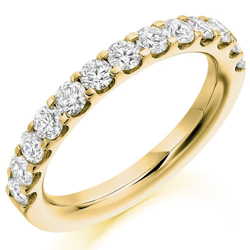 Ring - Round brilliant cut diamond micro claw set half eternity ring, 1.00ct - PA Jewellery