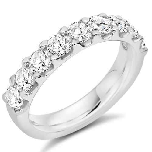 Ring - Round brilliant cut diamond micro claw set half eternity ring, 1.50ct - PA Jewellery