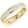 Ring - Princess and baguette cut diamond half eternity ring, 1.00ct  - PA Jewellery