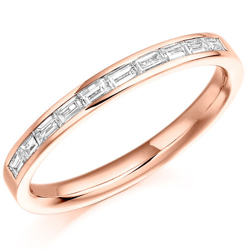 Ring - Baguette cut diamond channel set half eternity ring, 0.30ct - PA Jewellery
