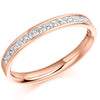 Ring - Princess cut diamond channel set half eternity ring, 0.50ct  - PA Jewellery