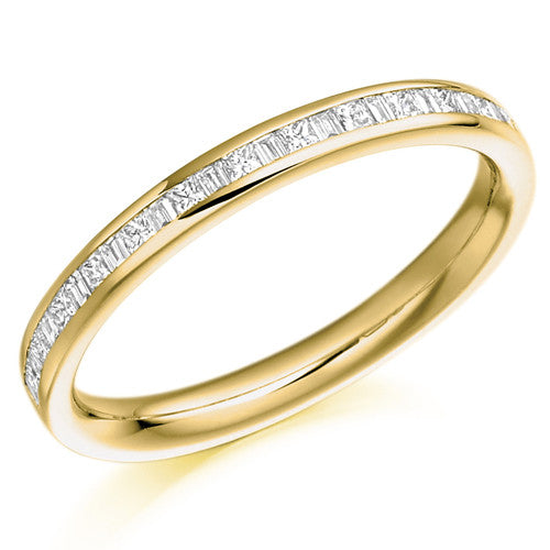 Ring - Princess and baguette cut diamond half eternity ring, 0.30ct - PA Jewellery
