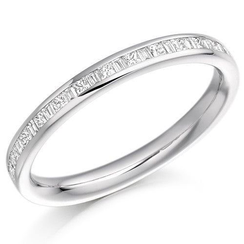 Ring - Princess and baguette cut diamond half eternity ring, 0.30ct - PA Jewellery
