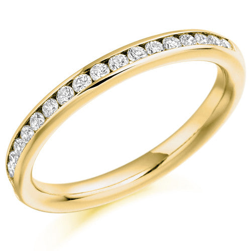 Ring - Round brilliant cut diamond channel set half eternity ring, 0.33ct - PA Jewellery
