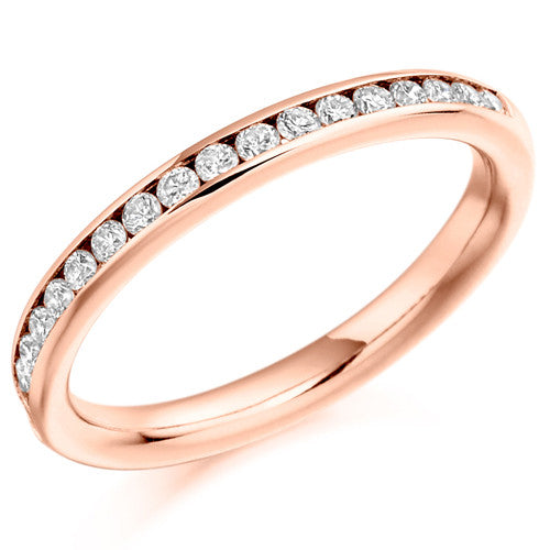 Ring - Round brilliant cut diamond channel set half eternity ring, 0.33ct - PA Jewellery