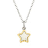 Diamond set star pendant and chain in silver with gold plating