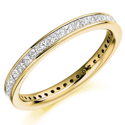 Ring - Princess cut diamond channel set full eternity ring, 1.00ct - PA Jewellery