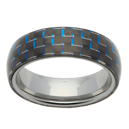 Carbon fibre detail ring in tungsten carbide | Made For You