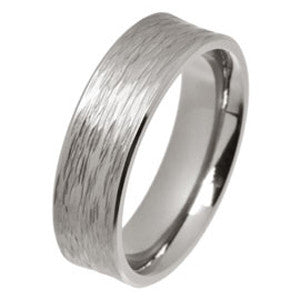 Ring - Rainfall texture concave ring in titanium, 6mm width - PA Jewellery