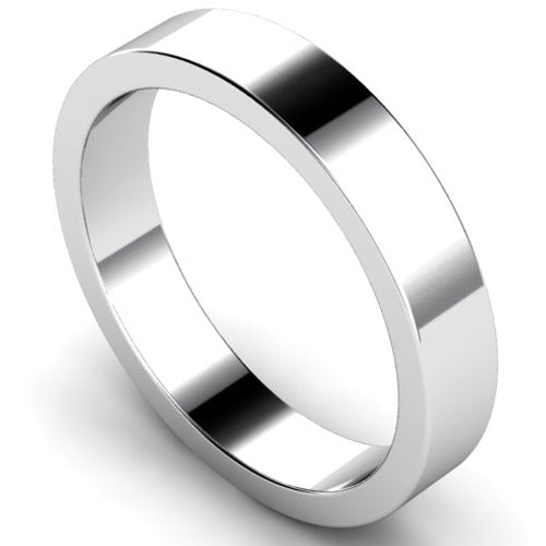 Flat profile wedding ring in palladium | 4mm width