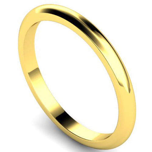 D-shape profile wedding ring in yellow gold | 2mm width