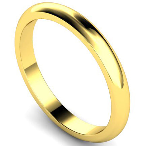 D-shape profile wedding ring in yellow gold | 2.5mm width