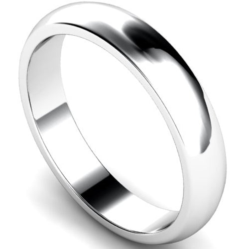D-shape profile wedding ring in platinum | 4mm width