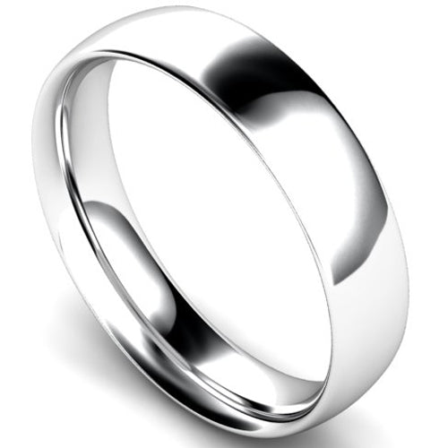 Traditional court profile wedding ring in palladium | 5mm width